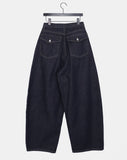 Difit raw big pocket denim wide long pants