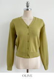 Lensi V-neck basic knit cardigan