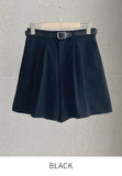 Amy Pintuck Banding Short Cotton Pants (Belt Set)