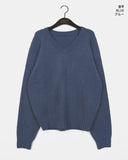 Kinshu cozy Abang fit V-neck nit