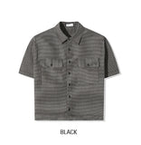 Robre double crop check short sleeve shirt