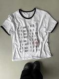 Crop Muscle Fit Ringer Archive T-shirt