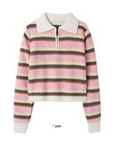 STRIPE ZIPPER CROP NT