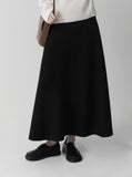 Flared Ribbed Long Skirt