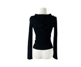 Elvin Slim Fit Hood Button Long Sleeve T-Shirt