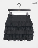 [MADE] Noma Lace Frill Banding Tiered Mini Skirt