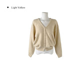 Jaenun Wool V-Neck Loose Knit Cardigan