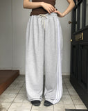 Kinda Track Snap Button Wide Long Training Pants
