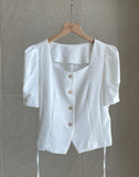 Milia Heartneck Puff Short Sleeve Jacket