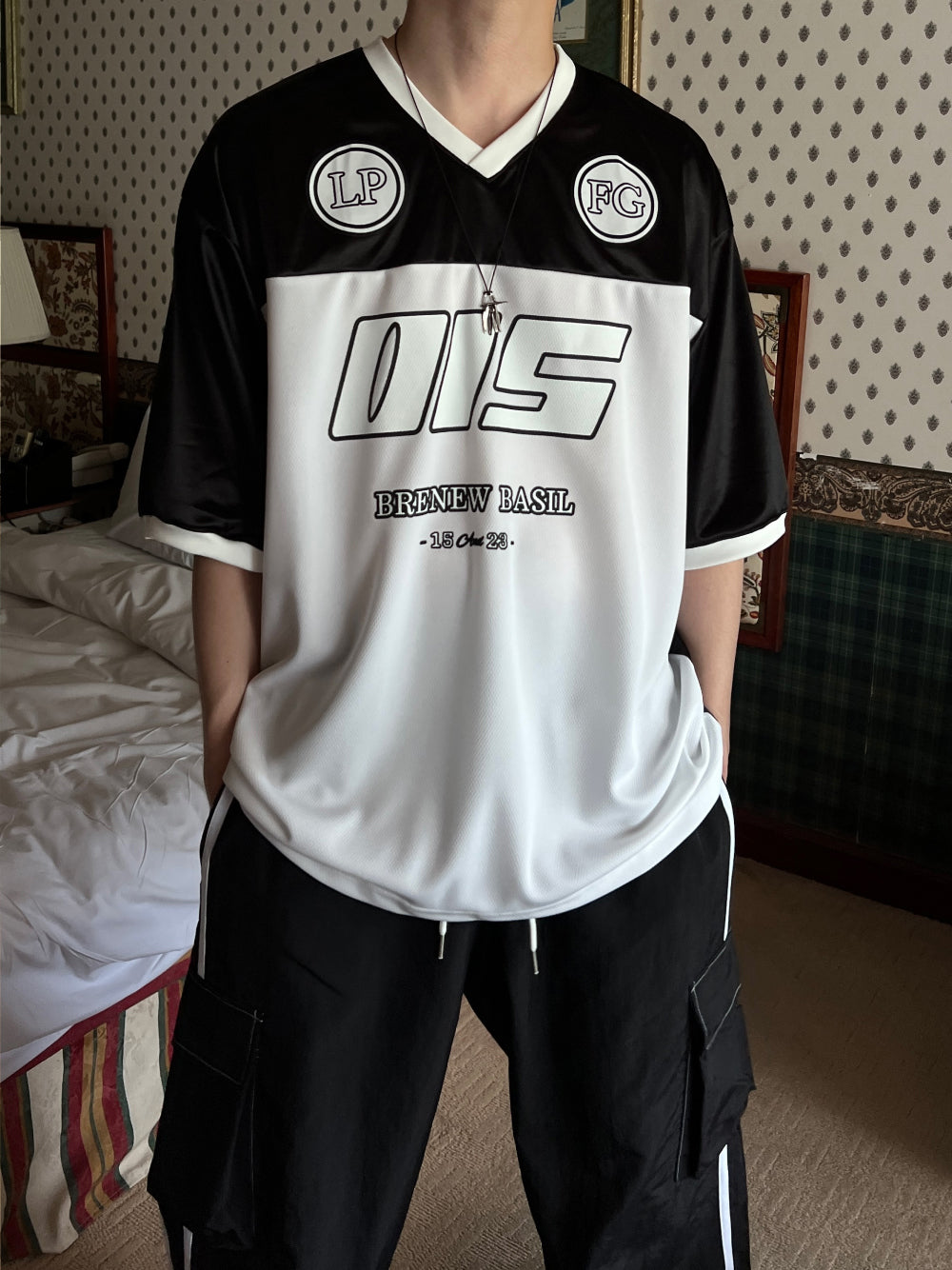 【KOOLOSET】Rugby Two-tone Hip-hop Tee KOOLOSET (クロゼット) - ラグビーツートンヒップホップTシャツ
