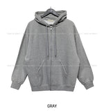 (UNISEX) Basic Two-Way Brushed Hood Zip-Up