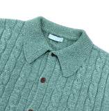 Molded Cable Collar Cardigan