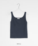 Dukins Color U-Neck Ribbed Sleeveless
