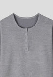 Lauren Tension Ribbed Henley Neck