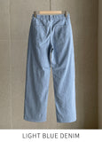 French Span Wide Denim Pants