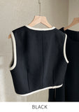 Mayroll Quilted Wool Vest A-line One Piece Set