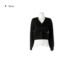 Doobie Soft Fur Button Long Sleeve Cardigan