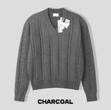 Croa Cable V-Neck Crop Knit
