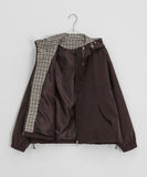Berndi Check Crop Hood Windbreaker Zip-Up Jumper