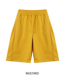 high key side tuck wide half pants