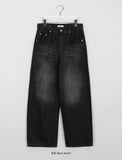 [unisex] Wensi Vintage Cat Washing Wide Denim Pants