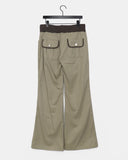 Emin Color Matching Banding Strap Pocket Bootcut Training Long Pants