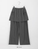 [BAONHAUS] Payman nylon layered skirt pants