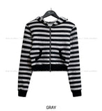 Pierre Stripe Set-up Two-Way Hood Zip-Up