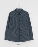 Hiche Stripe Basic Pocket Shirt