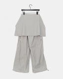 Tanen Parachute Layered Wrap Skirt Two-Way Cargo Banding Pants