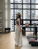 Coase Washing Cut Parachute Pants
