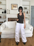 KNEE PINTUCK STUD PANTS