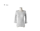 Deton Tencel Basic Round Three Quarter Sleeve T-Shirt