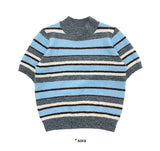 (WOOL) STRIPE HALF KNIT