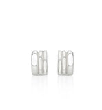 Triple Silver Cutout One-Touch Earrings S