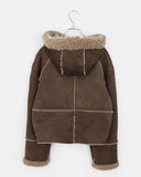 [MADE/Brushed Lining] Harbin Fluffy Suede Mustang Hood Short Coat