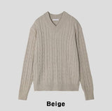Cordrick V-neck cable knit