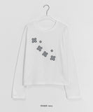 [BAONHAUS] Comcard Flower Patch Round Long Sleeve Tee