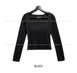 [U-BASIC] Tena Square Basic Long Sleeve T-shirt (with cup)