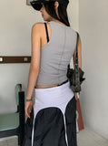 [U-BASIC] Pudding incision round ribbed sleeveless