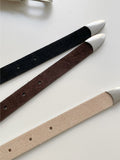 [20mm] Suede Mini Western Slim Belt