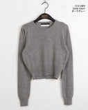 Limon Ramswool Round Cropped Long Sleeve Knit