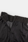 Hem side shirring nylon long skirt