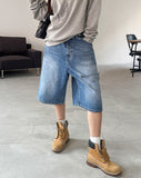 Shark Cutting Bermuda Denim Pants