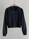 [Two Piece Set] Ramel Blouson Zip-Up Jumper Pintuck Banding Long Skirt