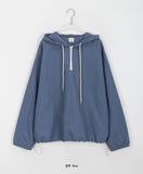 [BAONHAUS] Tempu nylon half-zip anorak hood