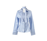 Oke Stripe Tie Shirt Blouse