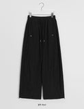 Netani Banding String Brushed Corduroy Side Snap Wide Pants