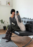 CHECK TIERED FRILL SKIRT