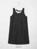 Suu Ribbon Denim Sleeveless Long One Piece